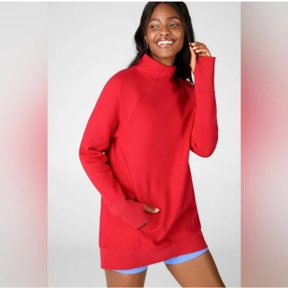 Fabletics Sweaters - Fabletics Zaylee Funnel Neck Tunic II Persimmon sz S